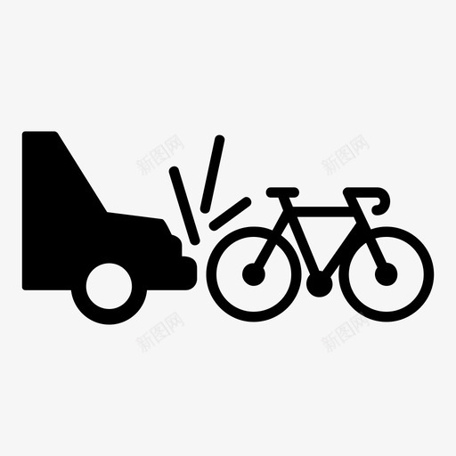 车祸意外保险自行车图标svg_新图网 https://ixintu.com 意外保险 撞车 自行车 车祸
