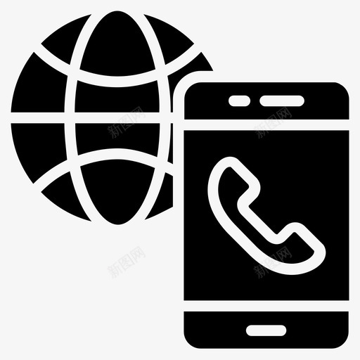 网络语音协议ip语音voip图标svg_新图网 https://ixintu.com ip语音 voip 网络语音协议 计算机和网络字形图标