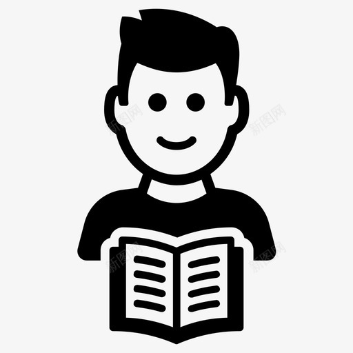 阅读书籍知识图标svg_新图网 https://ixintu.com 书籍 图书馆 知识 阅读
