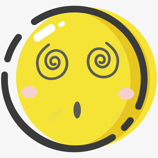 晕svg_新图网 https://ixintu.com 可爱 填充 头脑混乱 晕 简约