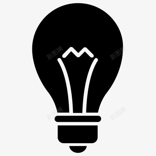 白炽灯电灯发明图标svg_新图网 https://ixintu.com 发明 灯泡 照明 电灯 白炽灯 网页设计字形图标