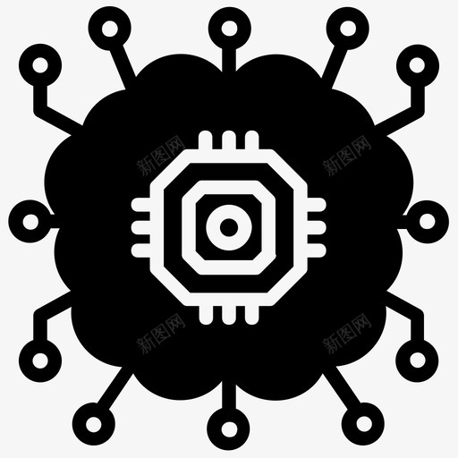 人工智能机器智能软件代理图标svg_新图网 https://ixintu.com 人工智能 人工智能字形图标 机器智能 超级智能 软件代理