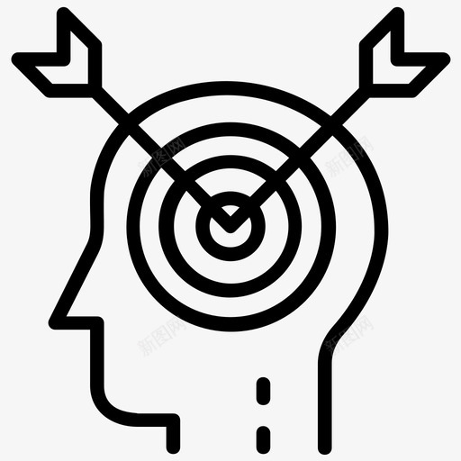 实现目标成就雄心壮志图标svg_新图网 https://ixintu.com 人力资源线图标 实现目标 思考成功 成就 营销技巧 雄心壮志