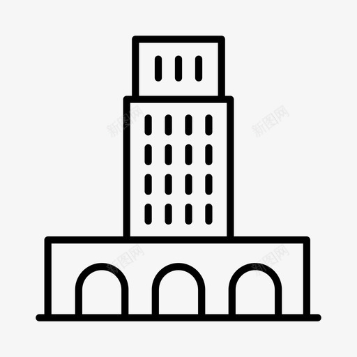 火车站建筑建筑物图标svg_新图网 https://ixintu.com 城市 城镇 建筑 建筑物 火车站