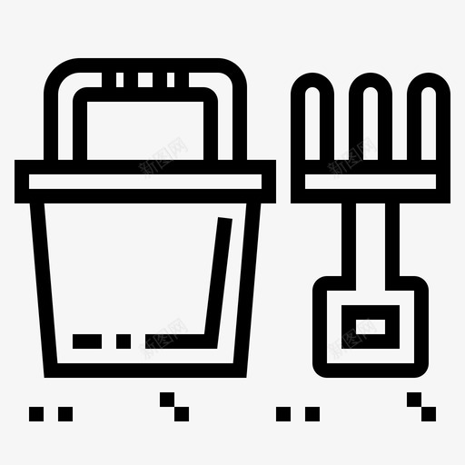 海滩玩具沙滩玩具桶图标svg_新图网 https://ixintu.com 桶 沙子 沙滩玩具 海滩玩具 玩具轮廓 铲子