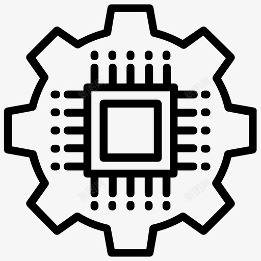 神经处理器计算机芯片控制论图标svg_新图网 https://ixintu.com 人工智能线图标 微芯片 微芯片集成 控制论 神经处理器 计算机芯片