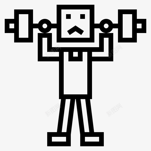 体重哑铃健身图标svg_新图网 https://ixintu.com 体重 健身 哑铃 训练 跑步