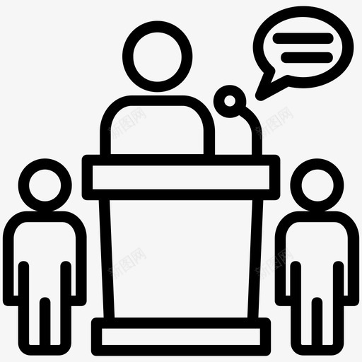 会议大会理事会图标svg_新图网 https://ixintu.com 企业管理线图标 会议 发言人 大会 理事会