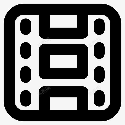 胶片带电影院电影带图标svg_新图网 https://ixintu.com 用户界面粗体图标 电影带 电影院 胶片带