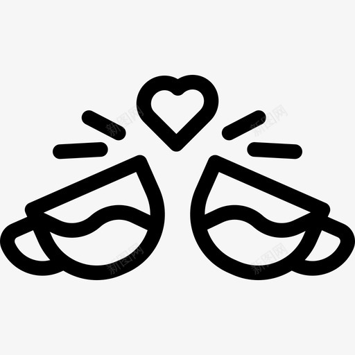 两个心杯食物圣瓦伦丁节直系图标svg_新图网 https://ixintu.com 两个心杯 圣瓦伦丁节直系 食物