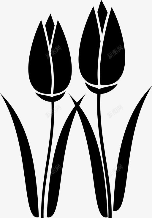 花雅顿自然图标svg_新图网 https://ixintu.com 自然 花 郁金香 郁金香花 雅顿