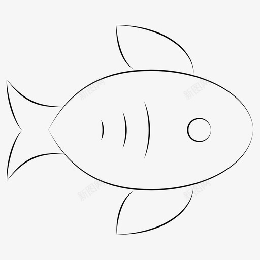 鱼动物手绘宠物图标svg_新图网 https://ixintu.com 动物 手绘宠物 鱼