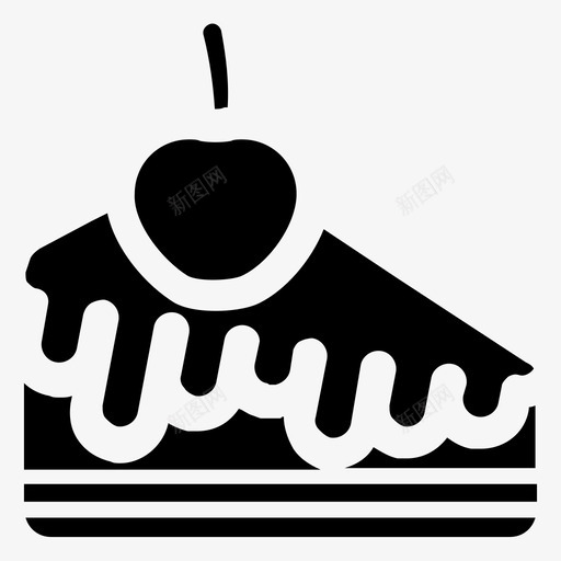 樱桃蛋糕片生日蛋糕蛋糕咬口图标svg_新图网 https://ixintu.com 巧克力蛋糕 樱桃蛋糕片 生日蛋糕 蛋糕咬口 蛋糕片 食物和礼物字形图标