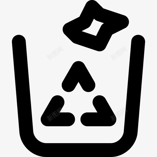 线性生态回收纸篓图标svg_新图网 https://ixintu.com 线性生态回收纸篓