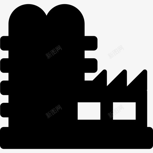 工厂建筑物工业建筑图标svg_新图网 https://ixintu.com 工业建筑 工厂 建筑物