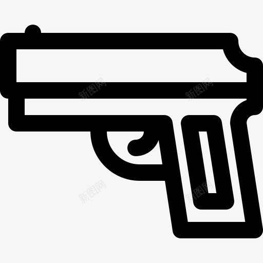 手枪武器线性正义元素图标svg_新图网 https://ixintu.com 手枪 武器 线性正义元素