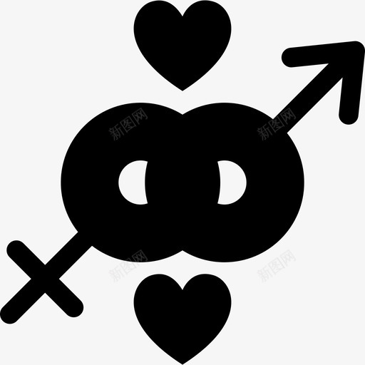 异性恋情侣形状情人节填充物图标svg_新图网 https://ixintu.com 异性恋情侣 形状 情人节填充物