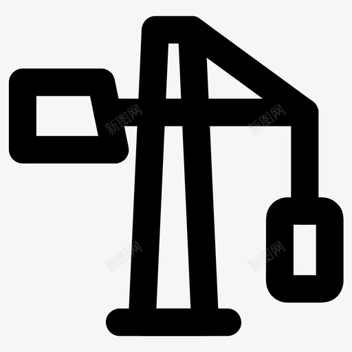 建筑起重机塔式起重机图标svg_新图网 https://ixintu.com 各种尺寸的基本图标 塔式起重机 工作机器 建筑 起重机