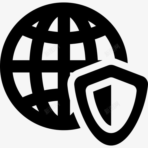 全球保护地图和旗帜网络安全填充图标svg_新图网 https://ixintu.com 全球保护 地图和旗帜 网络安全填充