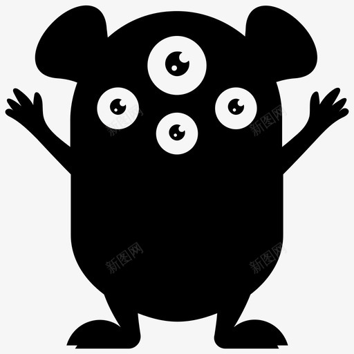 蜘蛛眼怪物怪物卡通怪物角色图标svg_新图网 https://ixintu.com 怪物卡通 怪物服装 怪物角色 怪物角色字形图标 蜘蛛眼怪物
