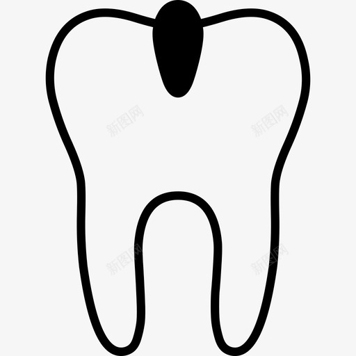 蛀牙龋齿轮廓图标svg_新图网 https://ixintu.com 牙齿 蛀牙 轮廓 龋齿