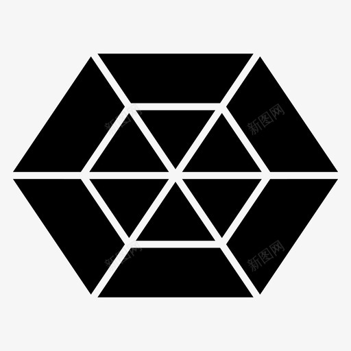 宝石六边形形状图标svg_新图网 https://ixintu.com 六边形 宝石 实心形状 形状