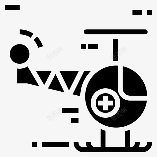 直升机急救运输图标svg_新图网 https://ixintu.com 医疗固体 急救 直升机 运输