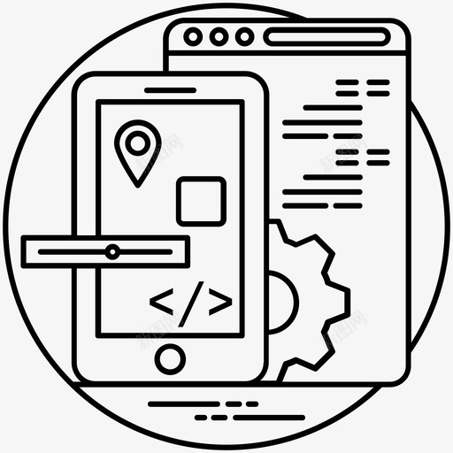 应用程序开发移动应用程序开发移动界面图标svg_新图网 https://ixintu.com 应用程序开发 移动应用程序开发 移动界面设计 移动网站开发 设计和开发线向量图标 软件