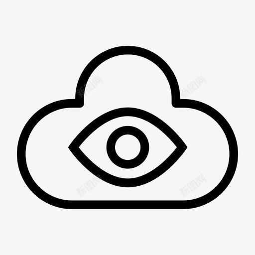 监视云概述图标svg_新图网 https://ixintu.com 云 医疗援助 安全 概述 监视 调查