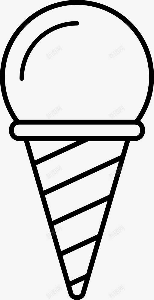 冰激凌蛋卷冷的食物的图标svg_新图网 https://ixintu.com 冰激凌蛋卷 冷的 新鲜的 甜味的 食物的