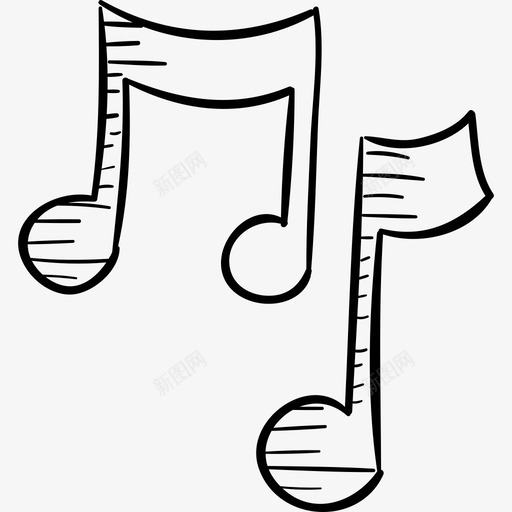 音符学校手工制作黑色图标svg_新图网 https://ixintu.com 学校手工制作 音符 黑色
