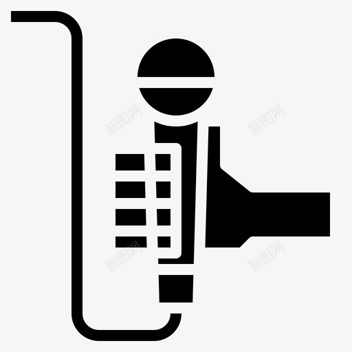 麦克风卡拉OK生日派对实心图标svg_新图网 https://ixintu.com 卡拉OK 生日派对实心 麦克风