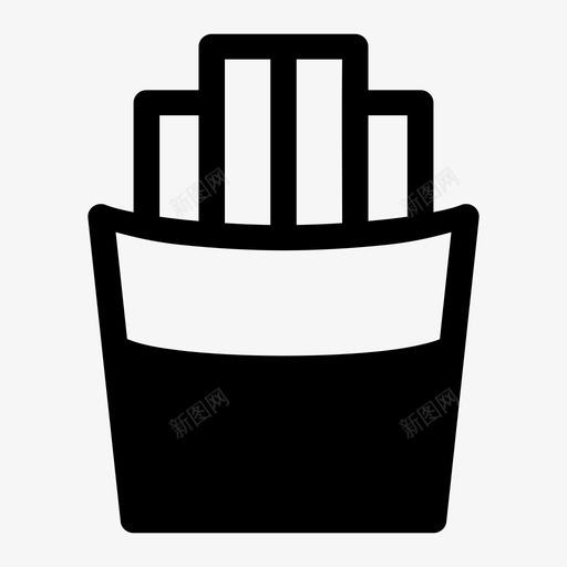 炸薯条炸土豆垃圾食品图标svg_新图网 https://ixintu.com 垃圾食品 炸土豆 炸薯条