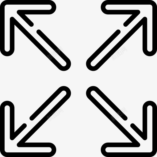 最大化斜角箭头直线图标svg_新图网 https://ixintu.com 斜角箭头 最大化 直线