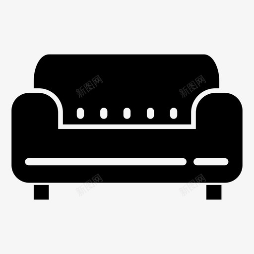 沙发长凳椅子图标svg_新图网 https://ixintu.com 家具 椅子 沙发 沙发套装 长凳