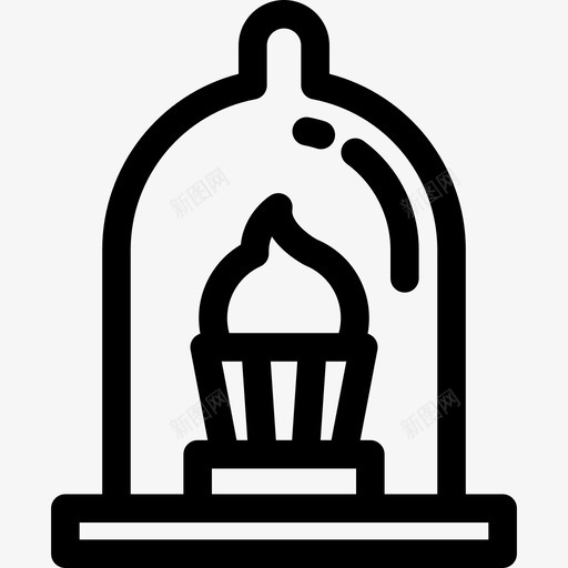 蛋糕食物线性浪漫元素图标svg_新图网 https://ixintu.com 线性浪漫元素 蛋糕 食物