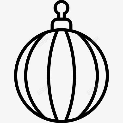 圣诞饰品圣诞球直线型图标svg_新图网 https://ixintu.com 圣诞球 圣诞饰品 直线型