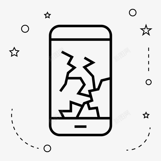 坏了手机屏幕图标svg_新图网 https://ixintu.com 坏了 屏幕 手机
