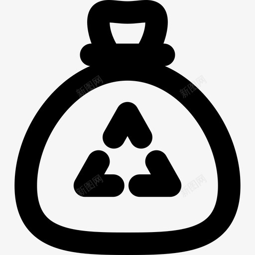 垃圾袋生态回收线性图标svg_新图网 https://ixintu.com 垃圾袋 生态回收 线性