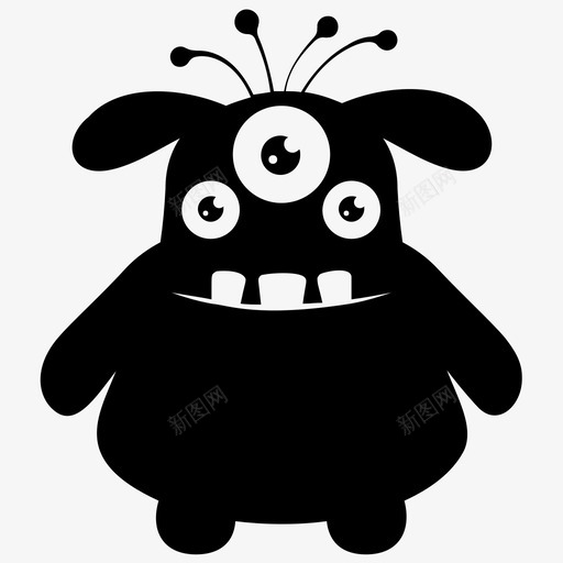 眼食尸鬼怪物怪物卡通三眼怪物图标svg_新图网 https://ixintu.com 三眼怪物 怪物卡通 怪物角色雕文图标 眼食尸鬼怪物