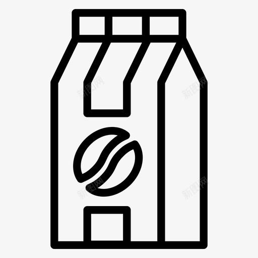 咖啡袋袋包图标svg_新图网 https://ixintu.com 包 包装 咖啡袋 咖啡轮廓 袋