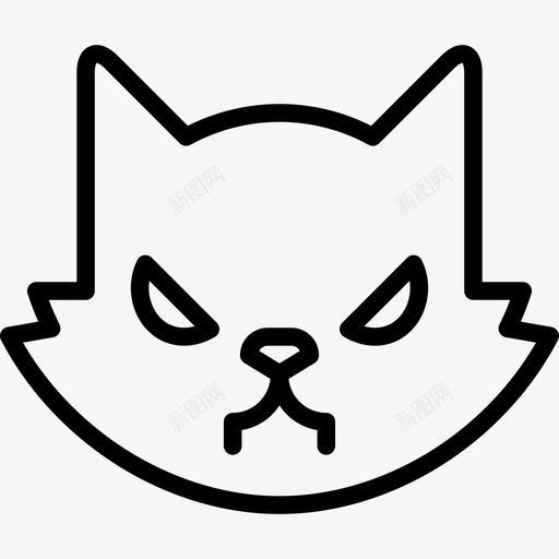 猫万圣节线工艺直线图标svg_新图网 https://ixintu.com 万圣节线工艺 猫 直线