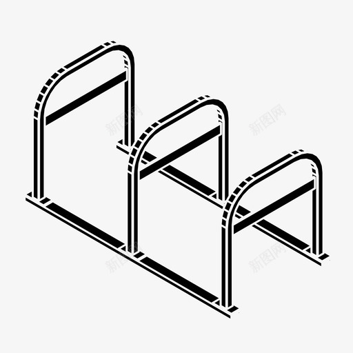 自行车架自行车锁图标svg_新图网 https://ixintu.com 储物 安全 自行车 自行车架 锁