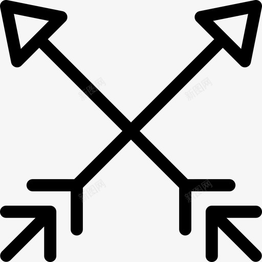 十字箭头美国部落的象征图标svg_新图网 https://ixintu.com 十字箭头 美国部落的象征