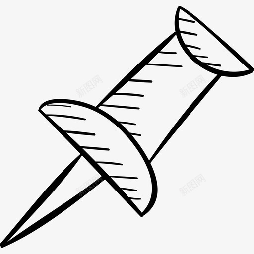 图钉学校手工制作黑色图标svg_新图网 https://ixintu.com 图钉 学校手工制作 黑色