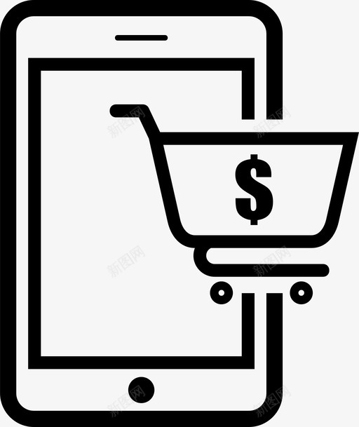 网店手机电子商务图标svg_新图网 https://ixintu.com 商务 手机 支付 电子商务 网店 购物