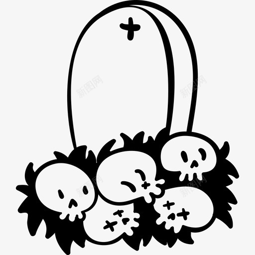 古墓手工万圣节图标黑色svg_新图网 https://ixintu.com 古墓 手工万圣节图标 黑色