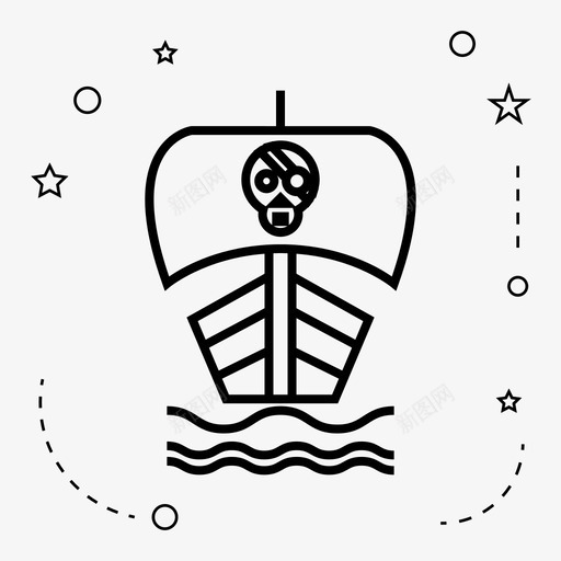 海盗船海军航海图标svg_新图网 https://ixintu.com 海军 海盗船 航海 船只