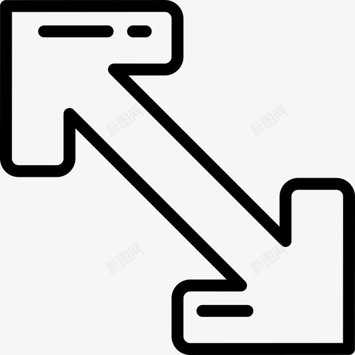 对角线拉伸斜角箭头线性图标svg_新图网 https://ixintu.com 对角线拉伸 斜角箭头 线性