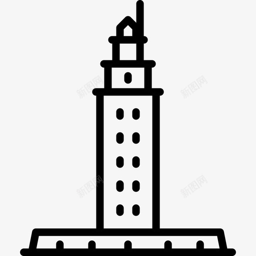 西班牙科鲁瓦大力神灯塔塔直线型图标svg_新图网 https://ixintu.com 直线型 西班牙科鲁瓦大力神灯塔塔